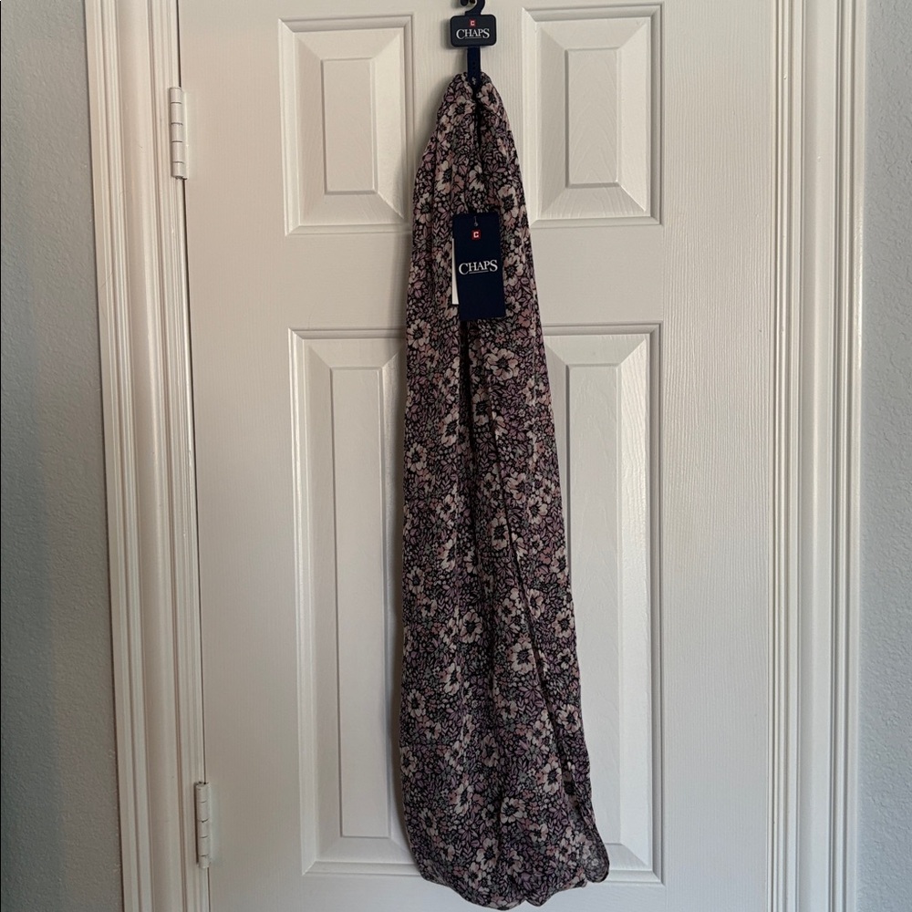 Chaps Pastel Floral Patterned Infinity Scarf - Picture 2 of 3